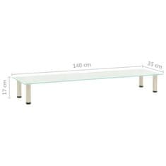 Vidaxl TV stojalo mlečno 140x35x17 cm kaljeno steklo