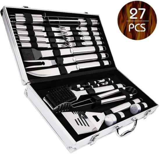 Set pribora za žar, 27 delni v kovčku BBQ premium