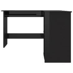 Vidaxl Kotna miza L-oblike visok sijaj črna 120x140x75cm iverna plošča