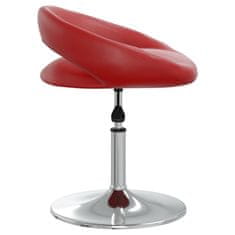 Greatstore Vrtljivi namizni stol, vinsko rdeča barva, umetno usnje