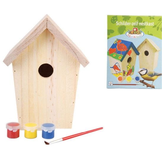 shumee Esschert Design ptičja hišica DIY z barvo 14.8x11.7x20 cm KG145