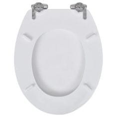 Greatstore Deska za WC školjko MDF počasno zapiranje preprost dizajn bela