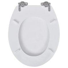 Vidaxl Deska za WC školjko MDF počasno zapiranje preprost dizajn bela