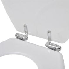 Greatstore Deska za WC školjko MDF počasno zapiranje preprost dizajn bela
