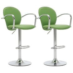 shumee Barski stolčki z naslonjali za roke 2 kosa zeleno umetno usnje