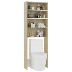 Vidaxl Omara za pralni stroj bela in sonoma hrast 64x24x190 cm