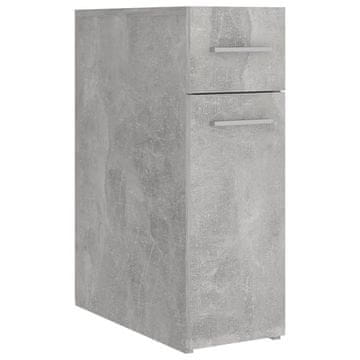Vidaxl Lekarniška omara betonsko siva 20x45,5x60 cm iverna plošča