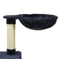Vidaxl Mačje drevo s praskalniki iz sisala modro 122 cm