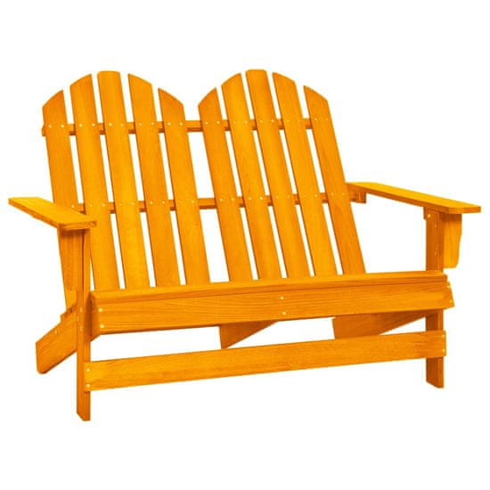 Vidaxl Vrtni stol Adirondack za 2 osebi trden les jelke oranžen