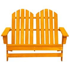 Vidaxl Vrtni stol Adirondack za 2 osebi trden les jelke oranžen
