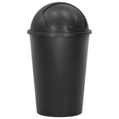 Vidaxl Enojni smetnjak črn 50 L