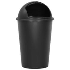 Vidaxl Enojni smetnjak črn 50 L