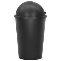 Vidaxl Enojni smetnjak črn 50 L