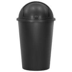 Vidaxl Enojni smetnjak črn 50 L
