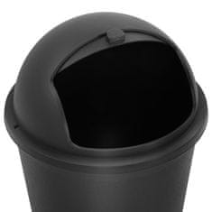 Vidaxl Enojni smetnjak črn 50 L