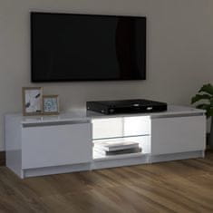 Vidaxl TV omarica z LED lučkami visok sijaj bela 120x30x35,5 cm