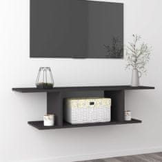 Vidaxl Stenska TV omarica siva 103x30x26,5 cm
