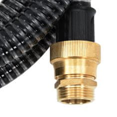 Vidaxl Sesalna cev z medeninastimi nastavki 3 m 25 mm črne barve