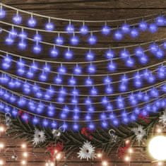 Greatstore Okrasne lučke bučke na vrvici 20 m 200 LED modre 8 funkcij