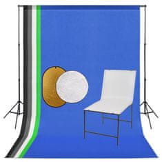 Vidaxl Studijski komplet miza za fotografiranje, ozadje in odbojnik