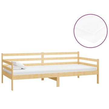 Vidaxl Dnevna postelja z vzmetnico 90x200 cm trdna borovina