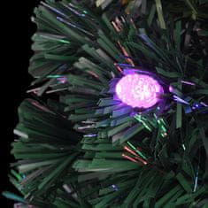 Vidaxl Osvetljena novoletna jelka s stojalom in LED 150 cm optična vlakna