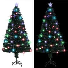 Vidaxl Osvetljena novoletna jelka s stojalom in LED 150 cm optična vlakna