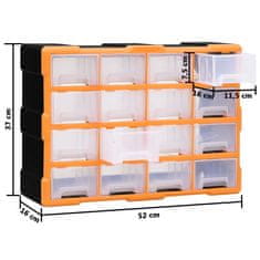 Greatstore Organizator s 16 predali 52x16x37 cm