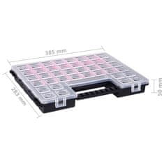 Vidaxl Škatle za sortiranje 5 kosa z delilniki 385x283x50 mm plastika