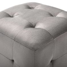 Vidaxl Tabure 2 kosa siv 30x30x30 cm žametno blago
