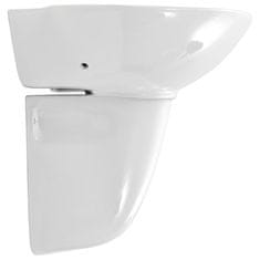 Vidaxl Stenski umivalnik keramika bel 690x520x210 mm