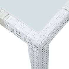 Vidaxl Vrtna miza bela 190x90x75 cm poli ratan
