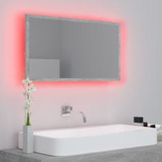 Vidaxl LED kopalniško ogledalo betonsko sivo 80x8,5x37 cm iverna pl.