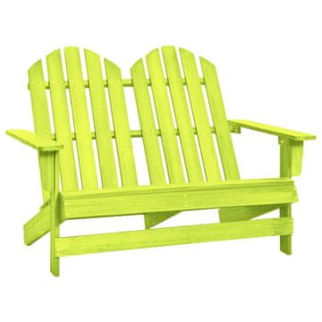 Vidaxl Vrtni stol Adirondack za 2 osebi trden les jelke zelen