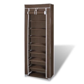 Vidaxl vidaXL Omarica za čevlje iz blaga s pokrovom 57 x 29 x 162 cm rjava