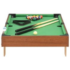 Greatstore Mini biljard miza 1-metrska 92x52x19 cm rjava in zelena