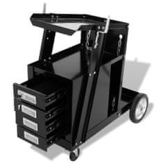 shumee Varilni voziček s 4 predali črne barve