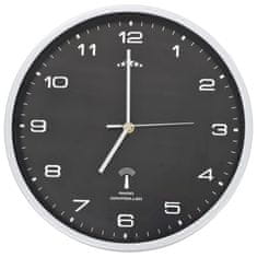 Vidaxl Radijsko vodena stenska ura Quartz gibanje 31 cm črna