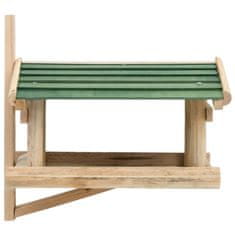 Vidaxl Ptičja hranilnica iz trdnega lesa 35x29,5x21 cm