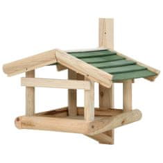 Vidaxl Ptičja hranilnica iz trdnega lesa 35x29,5x21 cm