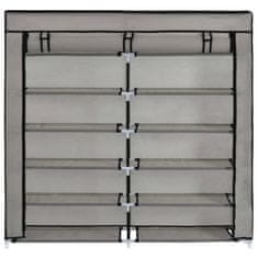 Vidaxl Omarica za čevlje s pokrivalom blago 115x28x110 cm siva