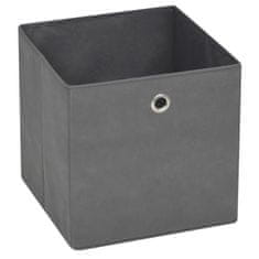 Vidaxl Škatle 4 kosi netkano blago 28x28x28 cm sive