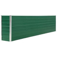 Vidaxl Dvignjeno cvetlično korito 320x40x77 cm pocinkano jeklo zeleno