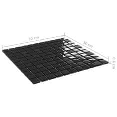 Vidaxl Mozaik ploščice 11 kosov svetleče črne 30x30 cm steklo
