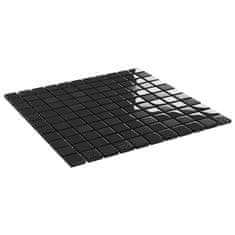 Vidaxl Mozaik ploščice 11 kosov svetleče črne 30x30 cm steklo