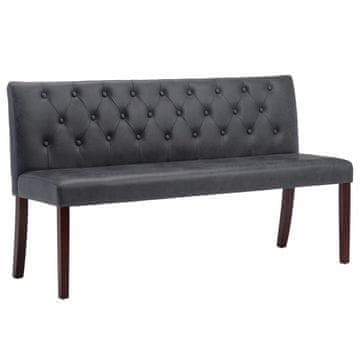 Vidaxl Klop 148,5 cm sivo umetno semiš usnje