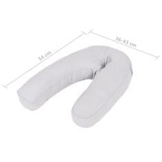 Vidaxl Nosečniški vzglavnik J-oblike 54x(36-43) cm siv