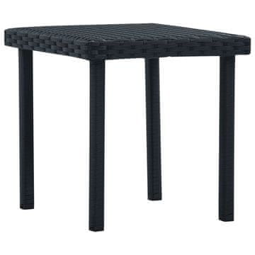 Vidaxl Vrtna čajna mizica črna 40x40x40 cm poli ratan