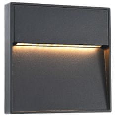 shumee Zunanje LED stenske svetilke 2 kosa 3 W črne kvadratne