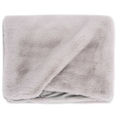 Vidaxl Odeja 100x150 cm umetno zajčje krzno siva